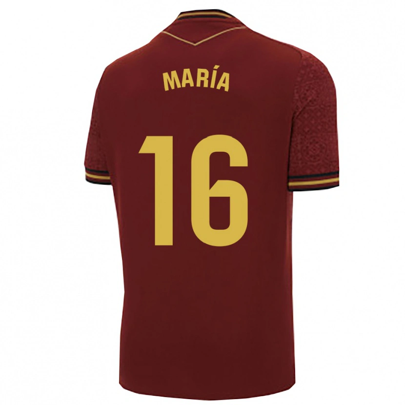 Danxen Niño Camiseta María Llorente #16 Burdeos Oro 2ª Equipación 2025/26 La Camisa