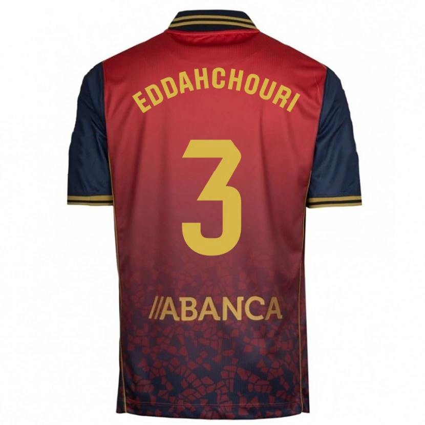 Danxen Niño Camiseta Zakaria Eddahchouri #3 Rojo Marino 2ª Equipación 2025/26 La Camisa