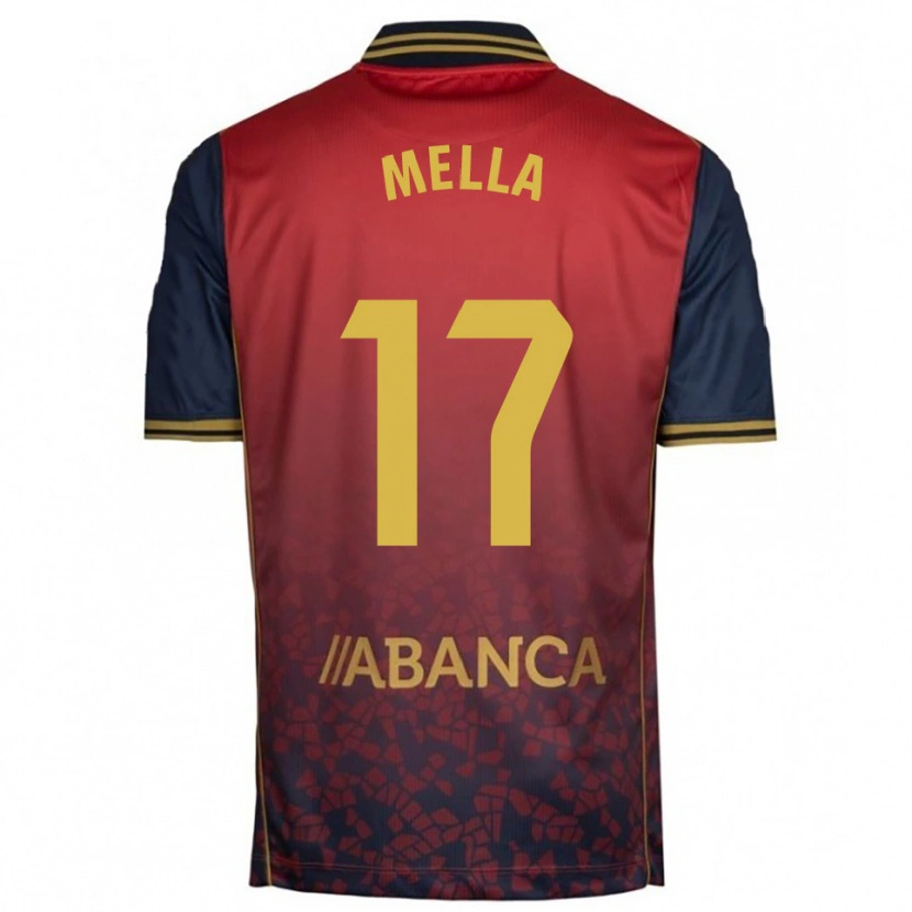 Danxen Niño Camiseta David Mella #17 Rojo Marino 2ª Equipación 2025/26 La Camisa