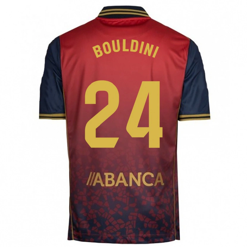 Danxen Niño Camiseta Mohamed Bouldini #24 Rojo Marino 2ª Equipación 2025/26 La Camisa