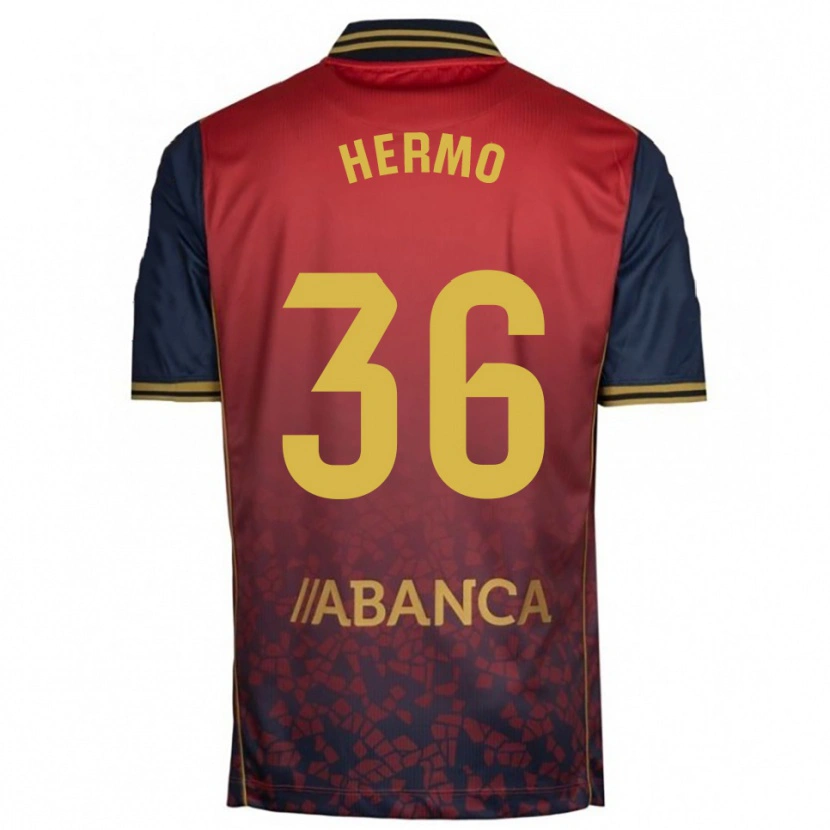 Danxen Niño Camiseta Mario Hermo #36 Rojo Marino 2ª Equipación 2025/26 La Camisa