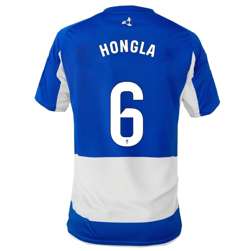 Danxen Niño Camiseta Martin Hongla #6 Azul Blanco 2ª Equipación 2025/26 La Camisa