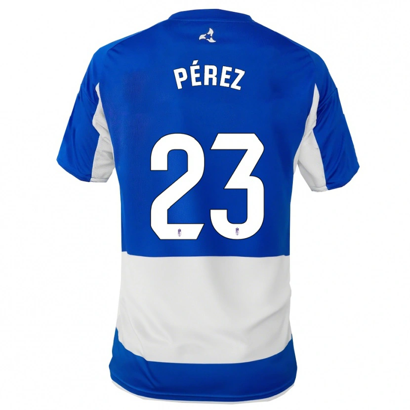 Danxen Niño Camiseta Lucas Pérez #23 Azul Blanco 2ª Equipación 2025/26 La Camisa