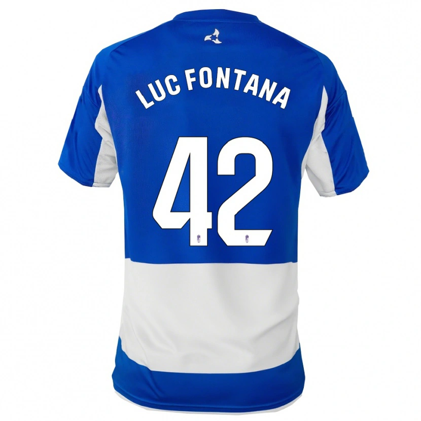 Danxen Niño Camiseta Jean Luc Fontana #42 Azul Blanco 2ª Equipación 2025/26 La Camisa