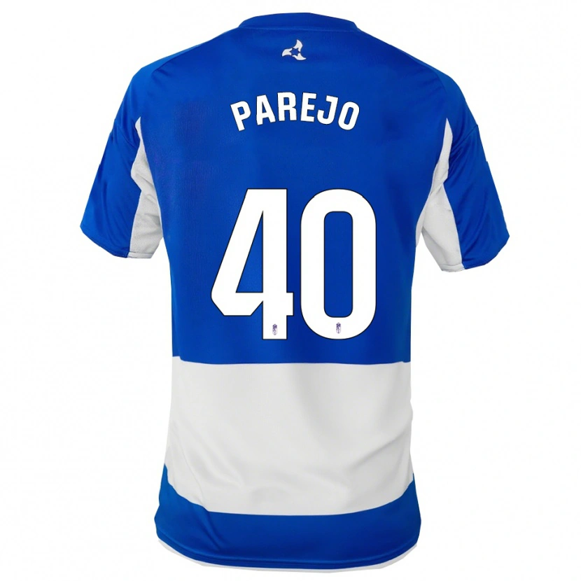 Danxen Niño Camiseta Jesús Parejo #40 Azul Blanco 2ª Equipación 2025/26 La Camisa