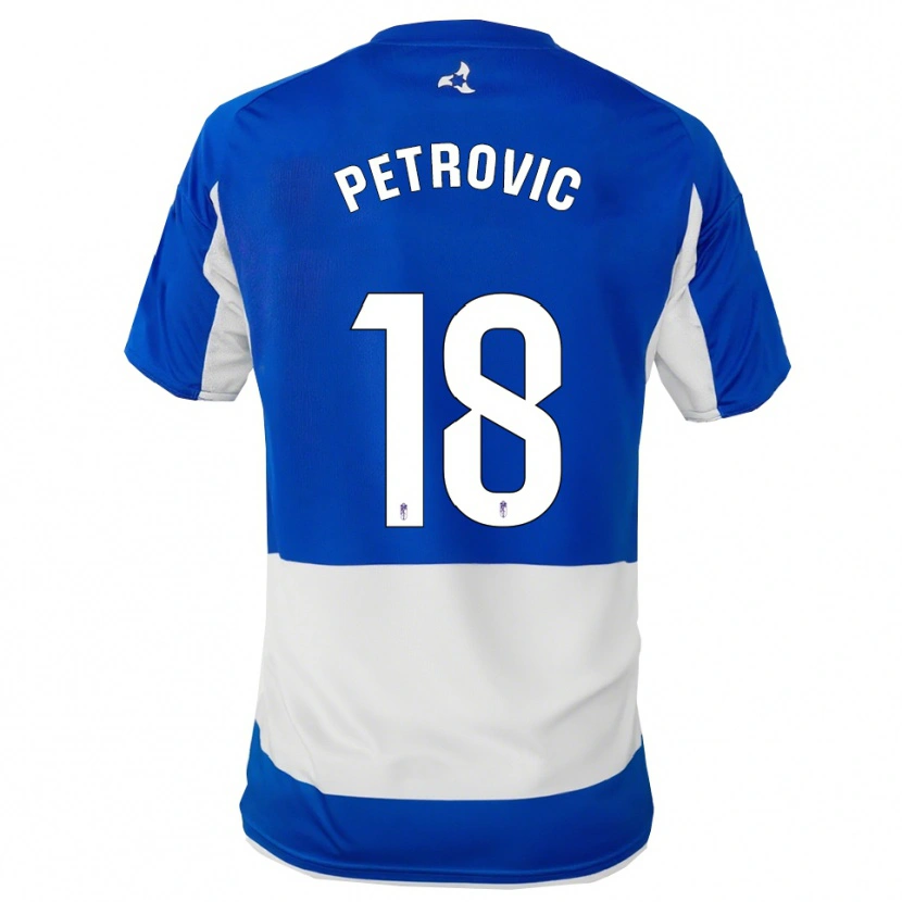 Danxen Niño Camiseta Njegos Petrovic #18 Azul Blanco 2ª Equipación 2025/26 La Camisa
