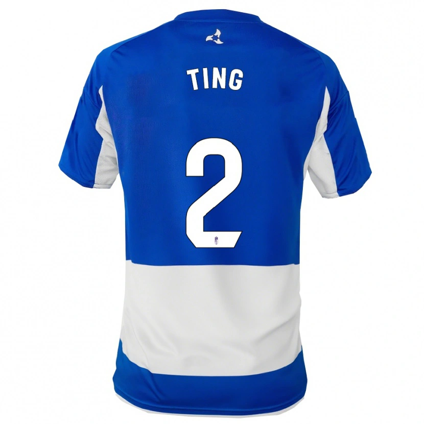 Danxen Niño Camiseta Xie Ting #2 Azul Blanco 2ª Equipación 2025/26 La Camisa