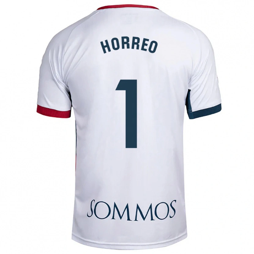 Danxen Niño Camiseta Berto Hórreo #1 Blanco Rojo 2ª Equipación 2025/26 La Camisa