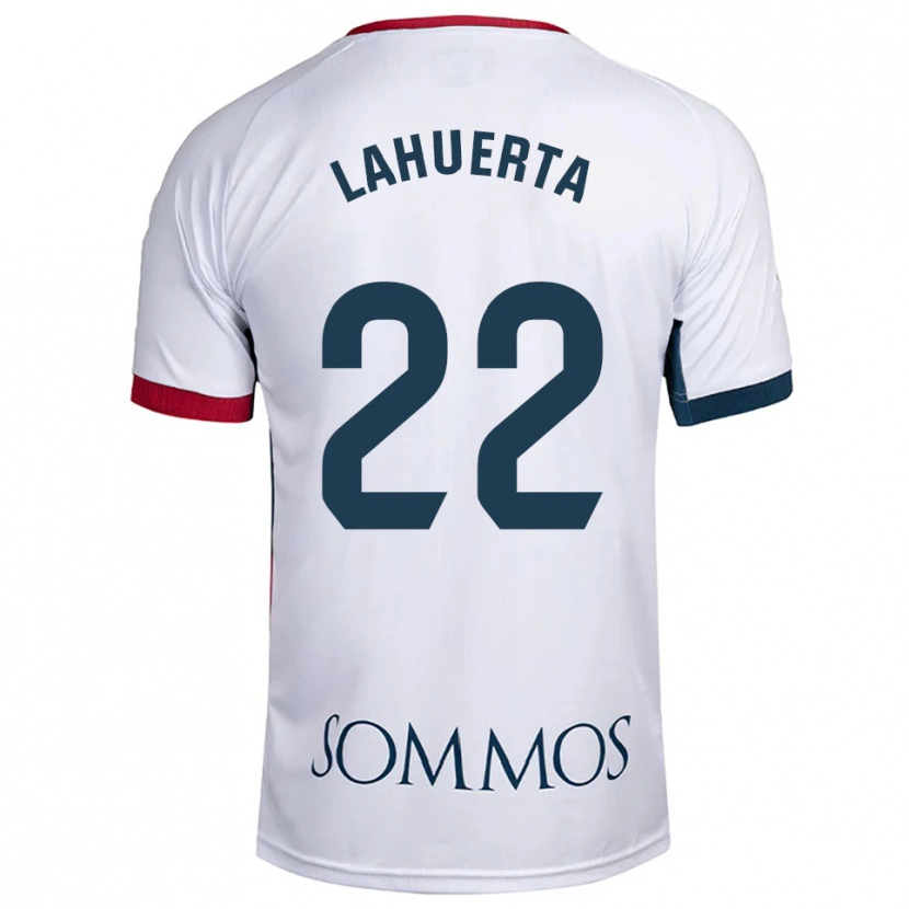 Danxen Niño Camiseta Gema Lahuerta #22 Blanco Rojo 2ª Equipación 2025/26 La Camisa
