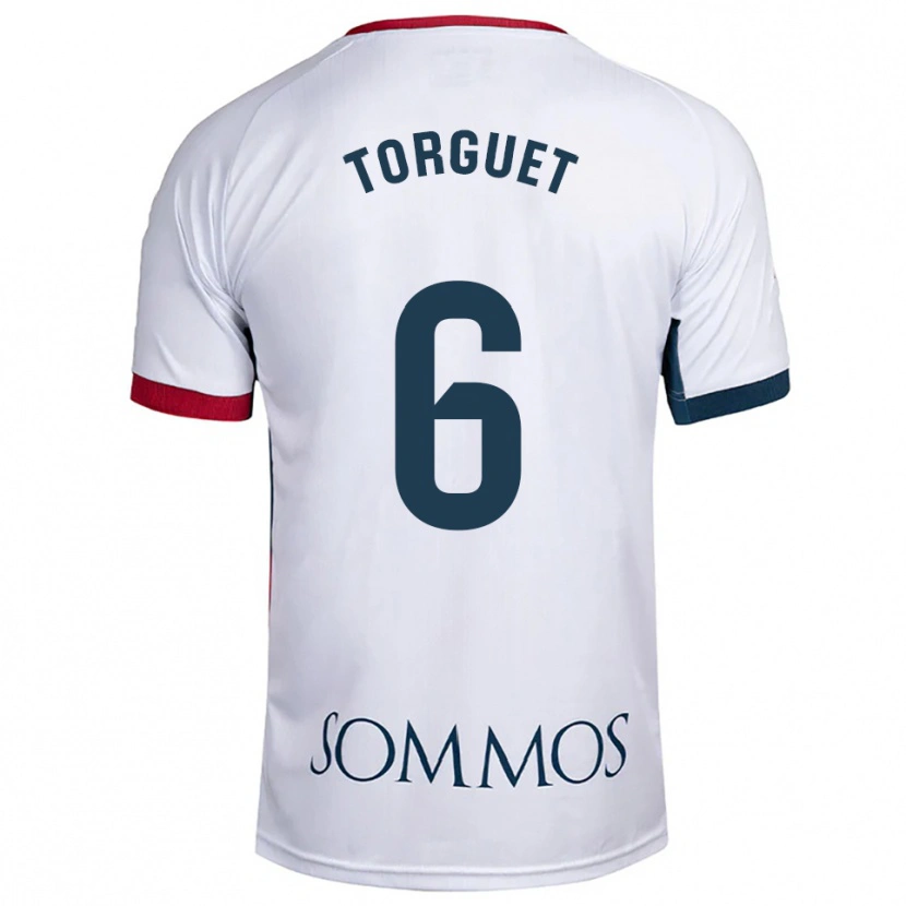 Danxen Niño Camiseta Miguel Torguet #6 Blanco Rojo 2ª Equipación 2025/26 La Camisa