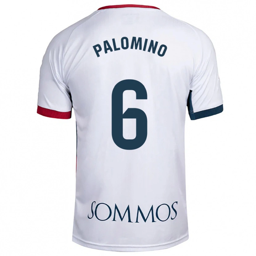 Danxen Niño Camiseta Yolanda Palomino #6 Blanco Rojo 2ª Equipación 2025/26 La Camisa