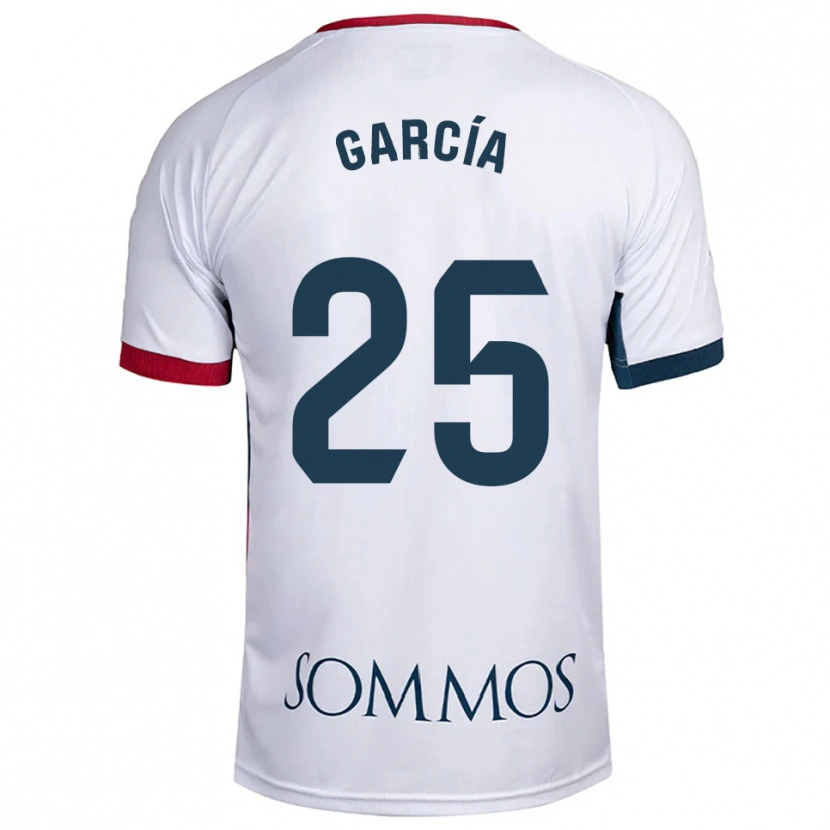 Danxen Niño Camiseta Jaime García #25 Blanco Rojo 2ª Equipación 2025/26 La Camisa
