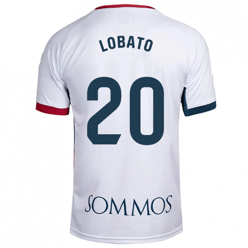 Danxen Niño Camiseta Guillermo Lobato #20 Blanco Rojo 2ª Equipación 2025/26 La Camisa