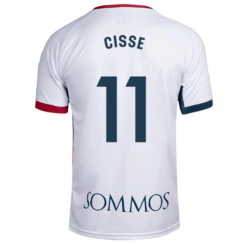 Danxen Niño Camiseta Bakary Cissé #11 Blanco Rojo 2ª Equipación 2025/26 La Camisa