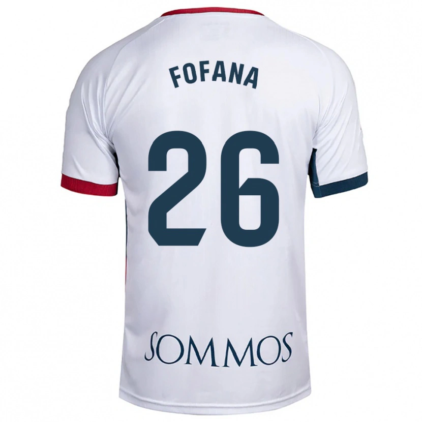 Danxen Niño Camiseta Tumani Fofana #26 Blanco Rojo 2ª Equipación 2025/26 La Camisa