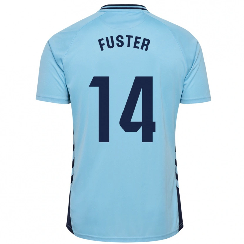 Danxen Niño Camiseta Manu Fuster #14 Celeste 2ª Equipación 2025/26 La Camisa