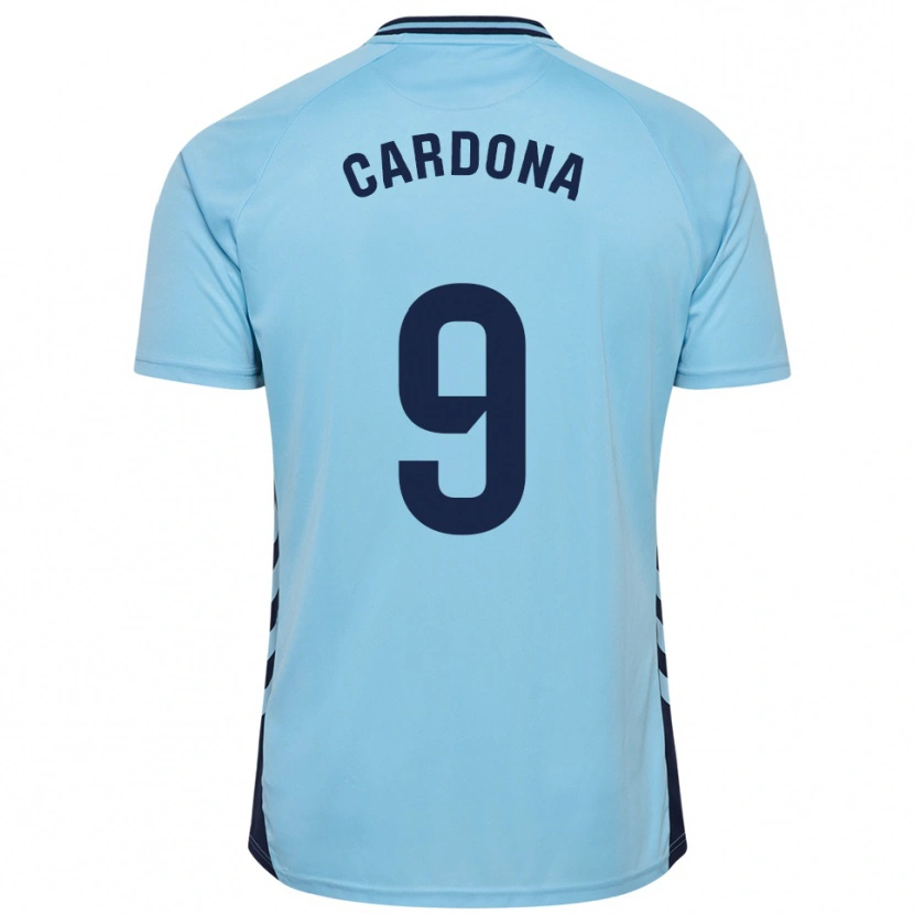 Danxen Niño Camiseta Marc Cardona #9 Celeste 2ª Equipación 2025/26 La Camisa