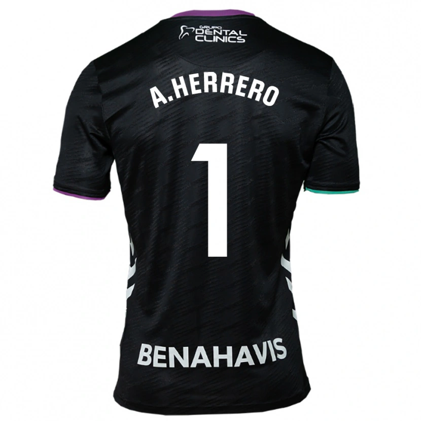 Danxen Niño Camiseta Alfonso Herrero #1 Negro Morado Verde 2ª Equipación 2025/26 La Camisa