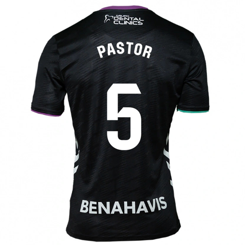 Danxen Niño Camiseta Álex Pastor #5 Negro Morado Verde 2ª Equipación 2025/26 La Camisa