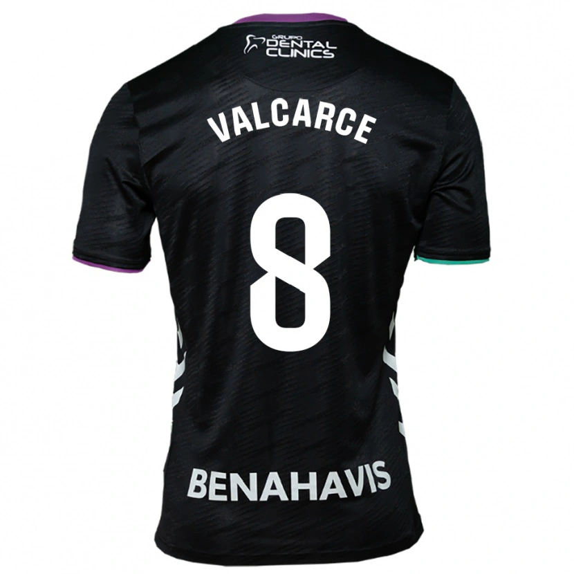 Danxen Niño Camiseta Alejandro Valcarce #8 Negro Morado Verde 2ª Equipación 2025/26 La Camisa