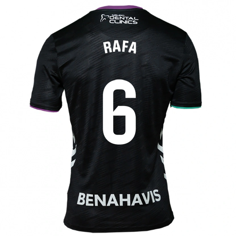 Danxen Niño Camiseta Rafa Rodríguez #6 Negro Morado Verde 2ª Equipación 2025/26 La Camisa