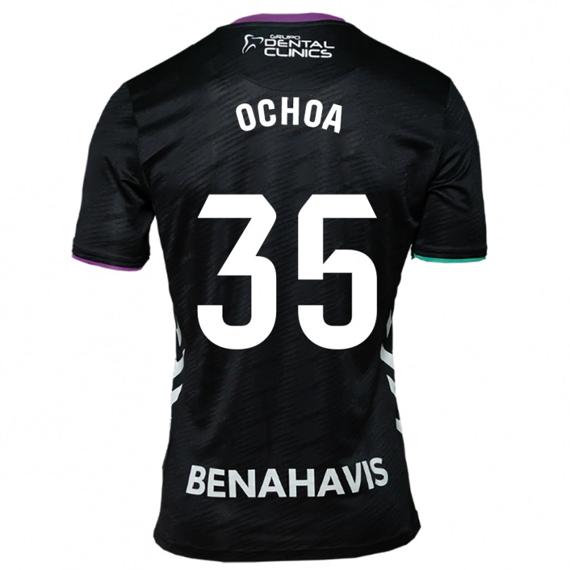 Danxen Niño Camiseta Aarón Ochoa #35 Negro Morado Verde 2ª Equipación 2025/26 La Camisa