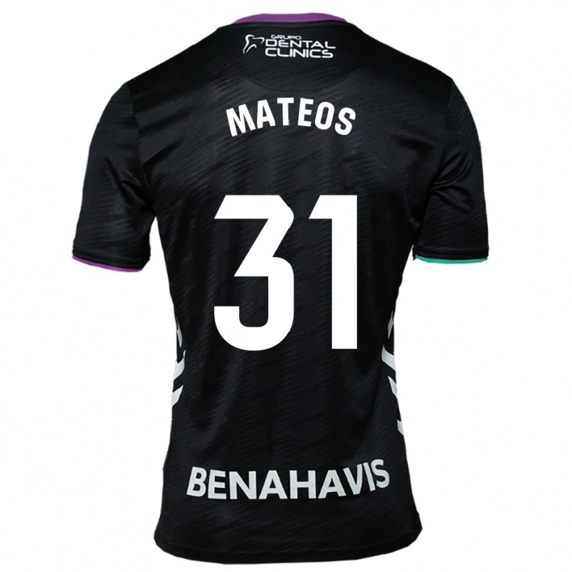 Danxen Niño Camiseta Álex Mateos #31 Negro Morado Verde 2ª Equipación 2025/26 La Camisa