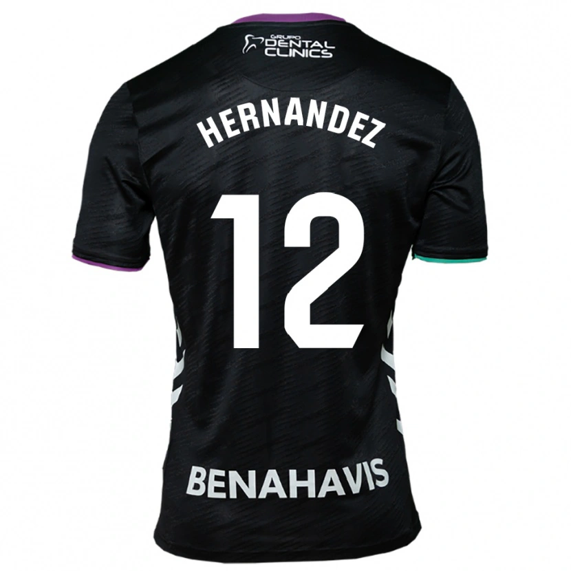 Danxen Niño Camiseta Juanma Hernández #12 Negro Morado Verde 2ª Equipación 2025/26 La Camisa