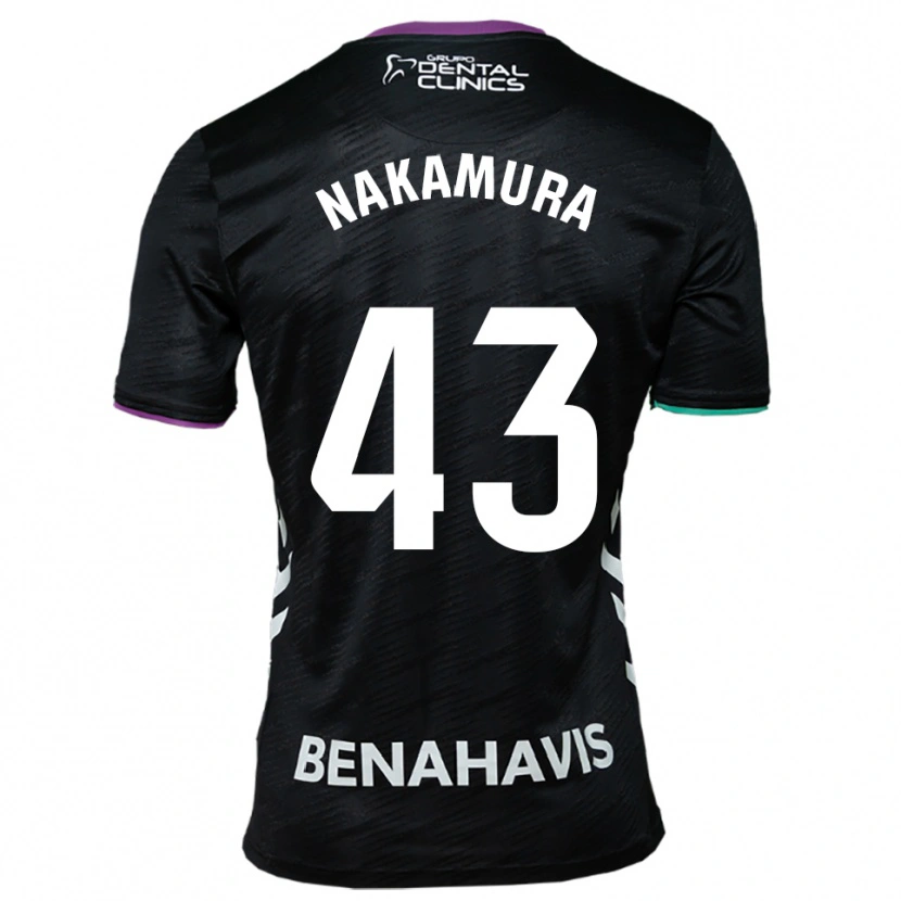 Danxen Niño Camiseta Mare Nakamura #43 Negro Morado Verde 2ª Equipación 2025/26 La Camisa