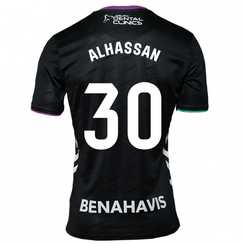 Danxen Niño Camiseta Mubarak Alhassan #30 Negro Morado Verde 2ª Equipación 2025/26 La Camisa
