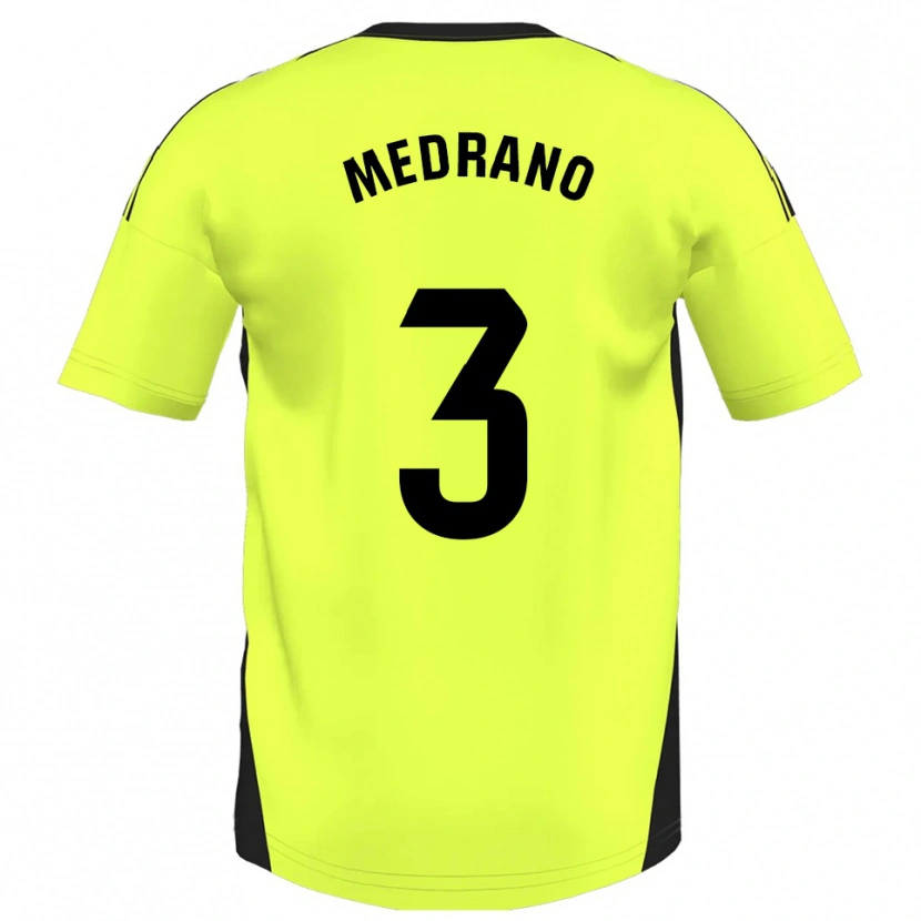 Danxen Niño Camiseta Fernando Medrano #3 Amarillo Fluorescente 2ª Equipación 2025/26 La Camisa