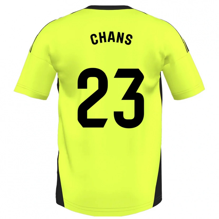 Danxen Niño Camiseta Ángel Chans #23 Amarillo Fluorescente 2ª Equipación 2025/26 La Camisa