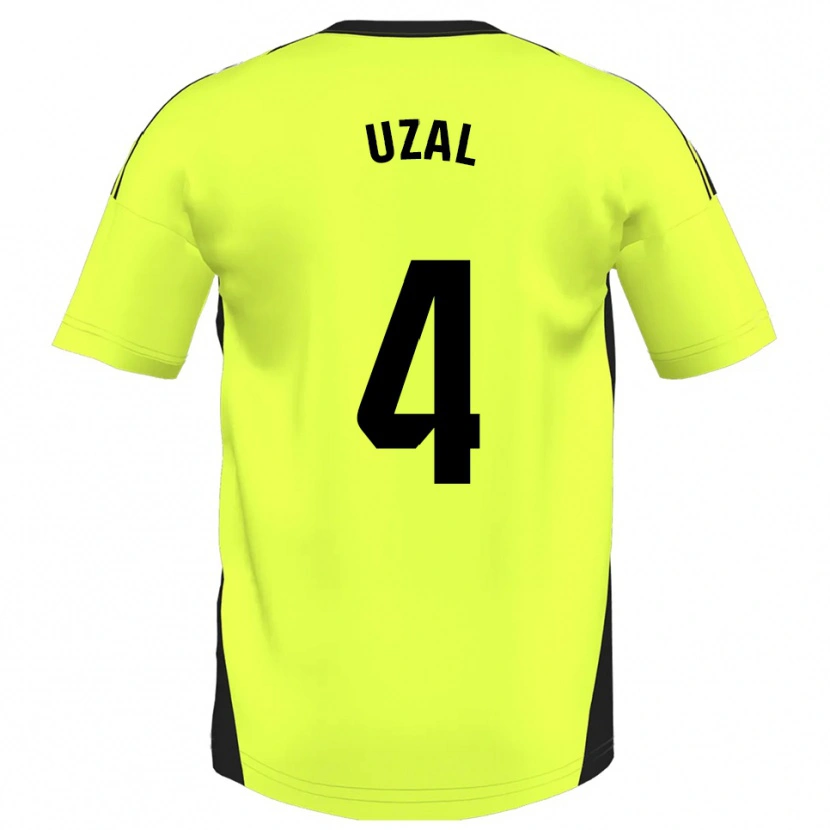 Danxen Niño Camiseta Yeray Uzal #4 Amarillo Fluorescente 2ª Equipación 2025/26 La Camisa