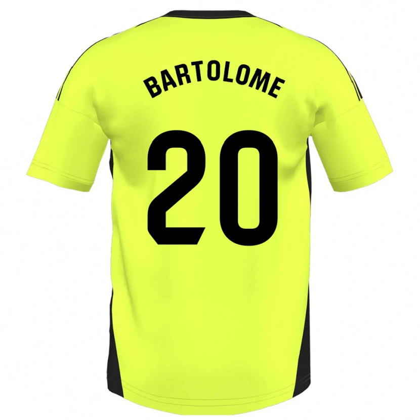 Danxen Niño Camiseta Diego Bartolomé #20 Amarillo Fluorescente 2ª Equipación 2025/26 La Camisa