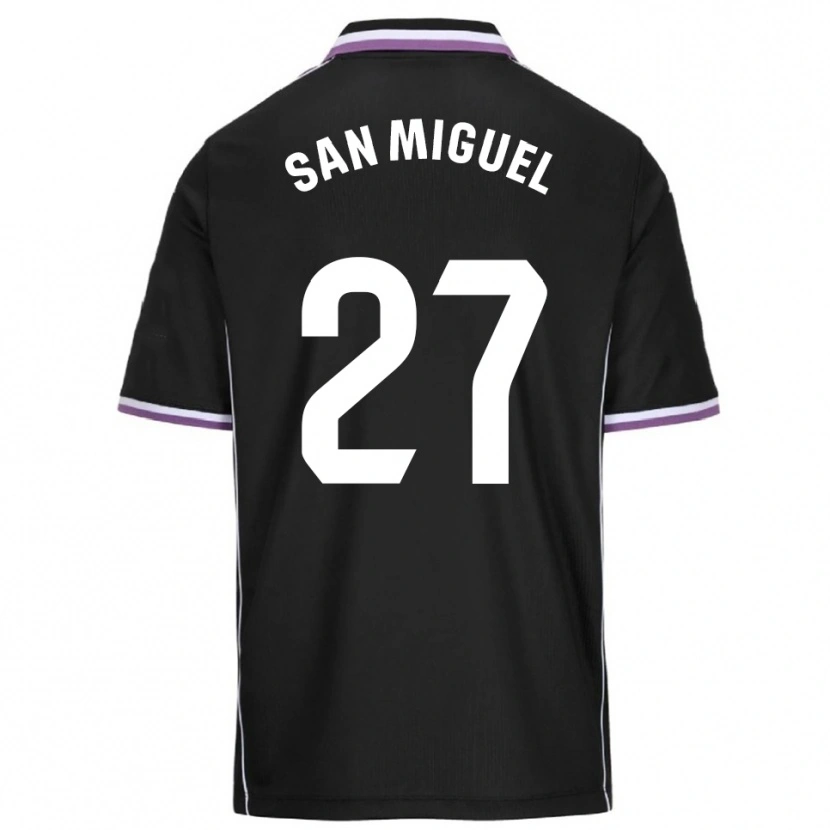 Danxen Niño Camiseta Yago San Miguel #27 Morado Negro 2ª Equipación 2025/26 La Camisa
