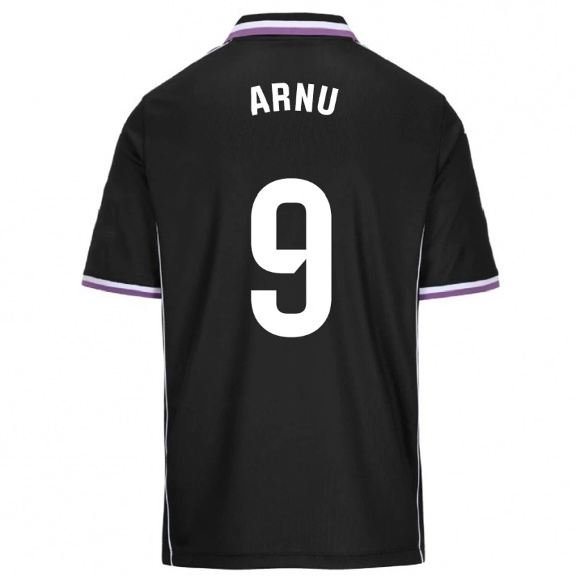 Danxen Niño Camiseta Adrián Arnu #9 Morado Negro 2ª Equipación 2025/26 La Camisa