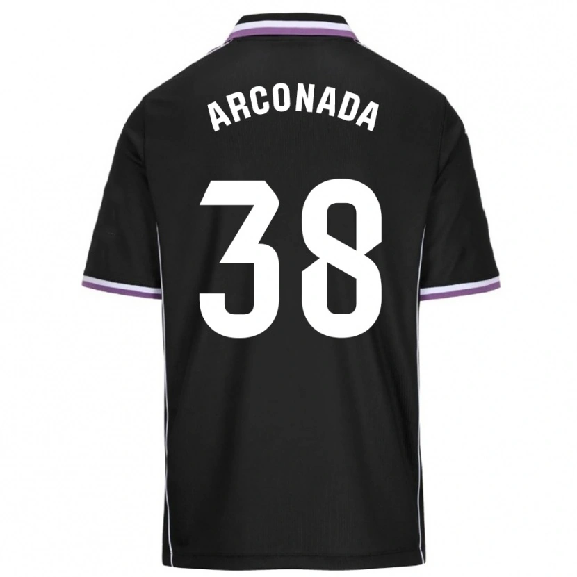 Danxen Niño Camiseta Diego Arconada #38 Morado Negro 2ª Equipación 2025/26 La Camisa
