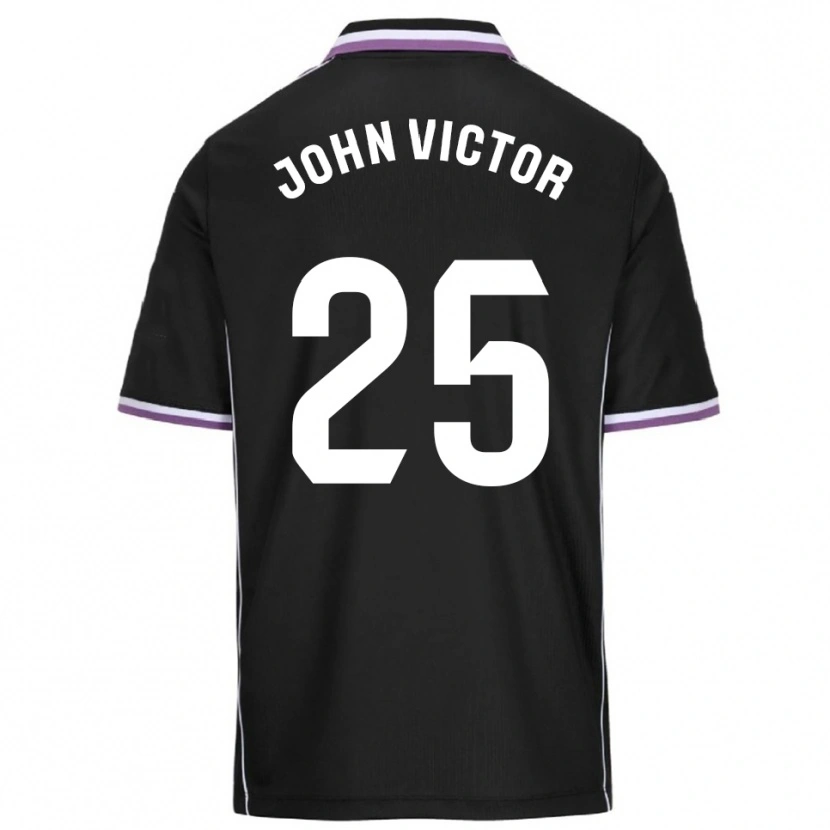 Danxen Niño Camiseta John Victor #25 Morado Negro 2ª Equipación 2025/26 La Camisa