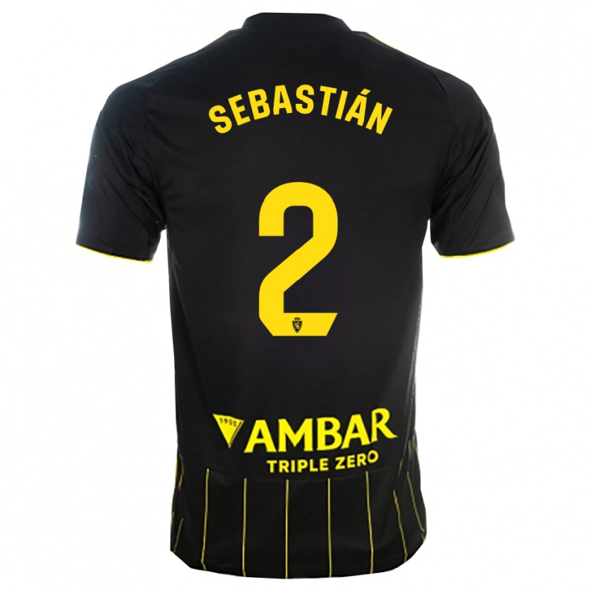 Danxen Niño Camiseta Juan Sebastián #2 Negro Amarillo 2ª Equipación 2025/26 La Camisa