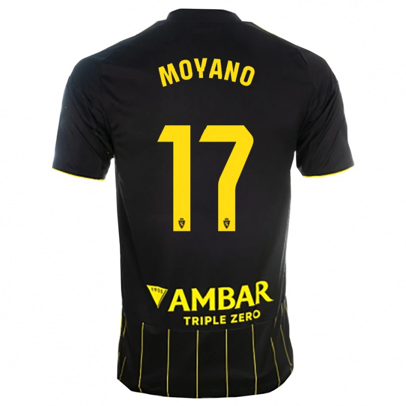 Danxen Niño Camiseta Sebas Moyano #17 Negro Amarillo 2ª Equipación 2025/26 La Camisa