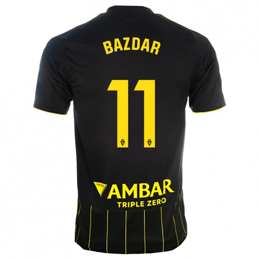 Danxen Niño Camiseta Samed Bazdar #11 Negro Amarillo 2ª Equipación 2025/26 La Camisa