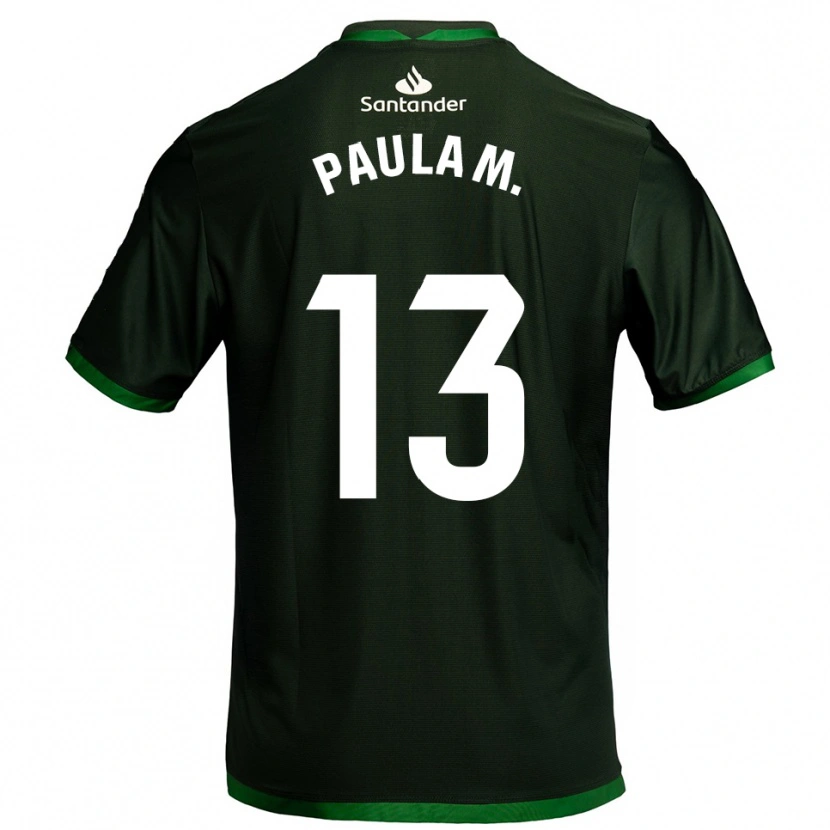 Danxen Niño Camiseta Paula Muñoz Álvarez #13 Verde Oscuro 2ª Equipación 2025/26 La Camisa