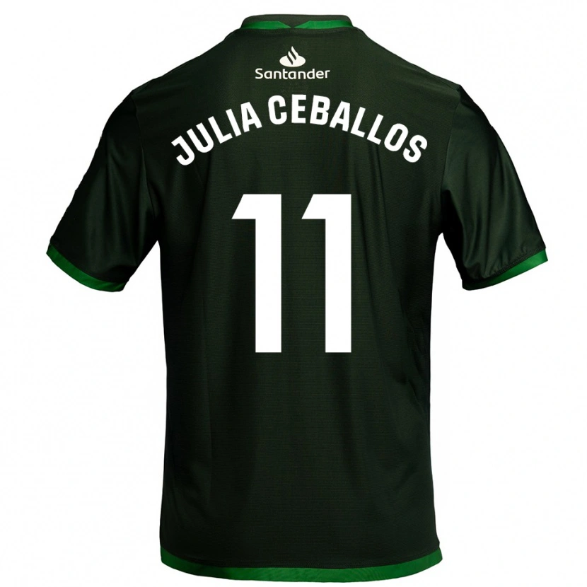 Danxen Niño Camiseta Julia Ceballos Carrancio #11 Verde Oscuro 2ª Equipación 2025/26 La Camisa