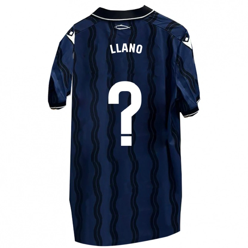 Danxen Niño Camiseta Guillermo Llano #0 Azul Oscuro Negro 2ª Equipación 2025/26 La Camisa