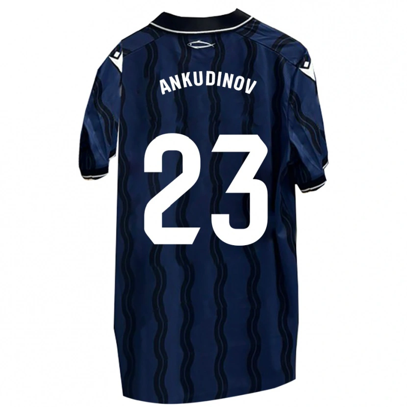 Danxen Niño Camiseta Danil Ankudinov #23 Azul Oscuro Negro 2ª Equipación 2025/26 La Camisa