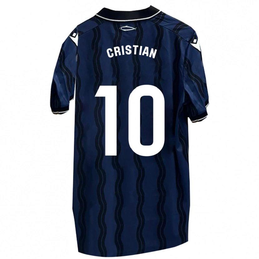 Danxen Niño Camiseta Cristian Rodríguez #10 Azul Oscuro Negro 2ª Equipación 2025/26 La Camisa