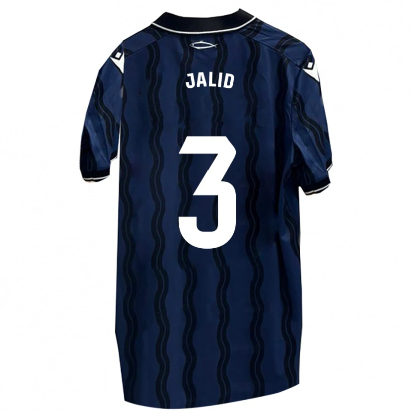 Danxen Niño Camiseta Jalid #3 Azul Oscuro Negro 2ª Equipación 2025/26 La Camisa