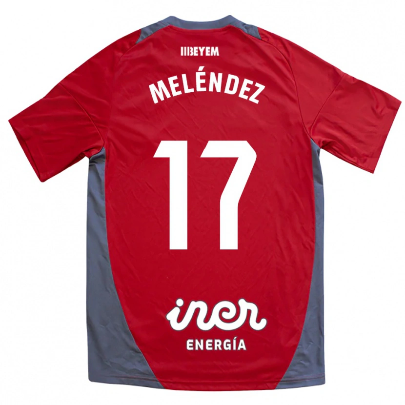 Danxen Niño Camiseta Ale Meléndez #17 Rojo Gris 2ª Equipación 2025/26 La Camisa