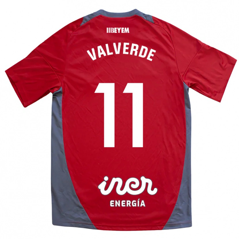 Danxen Niño Camiseta Victor Valverde #11 Rojo Gris 2ª Equipación 2025/26 La Camisa