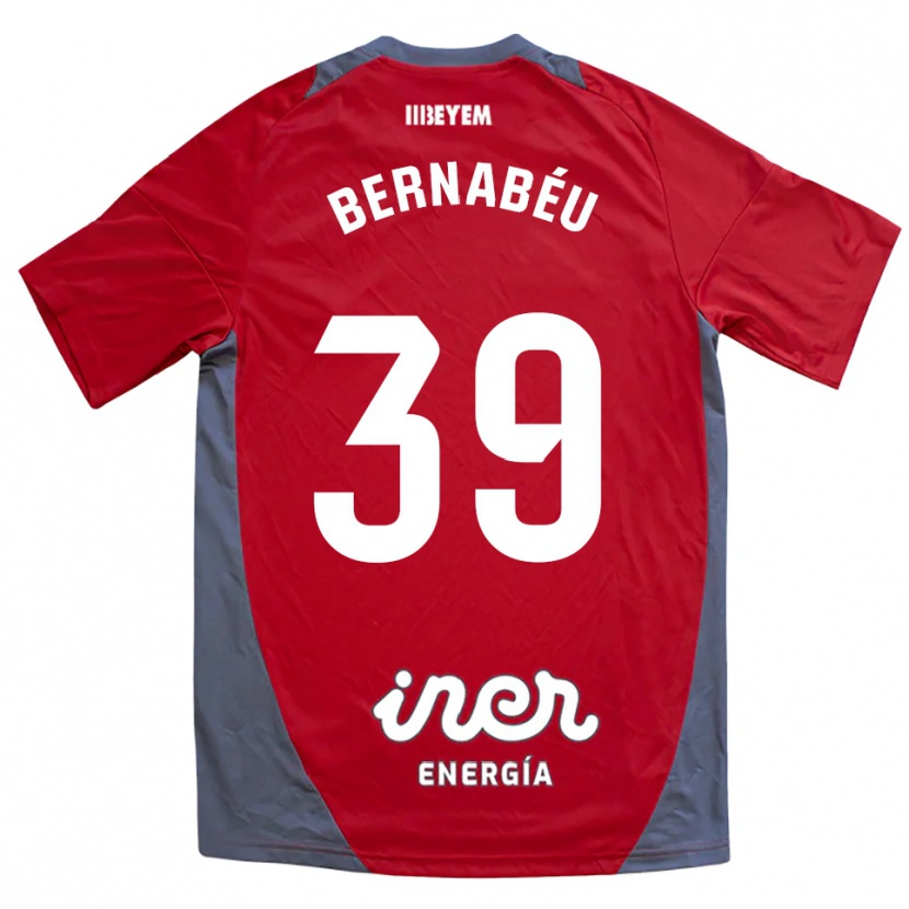 Danxen Niño Camiseta Dani Bernabéu #39 Rojo Gris 2ª Equipación 2025/26 La Camisa